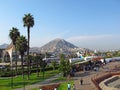 Lima, Peru - 01 May 2011: The view Cerro San Cristobal, the mountain close Lima city, Peru, South America