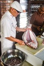 Peruvian Chef Javier Wong, prepares fresh ceviche and seafood dishes at his restaurant Chez Wong. Lima, Peru