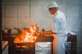 Peruvian Chef Javier Wong, prepares fresh ceviche and seafood dishes at his restaurant Chez Wong. Lima, Peru