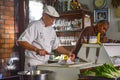 Peruvian Chef Javier Wong, prepares fresh ceviche and seafood dishes at his restaurant Chez Wong. Lima, Peru