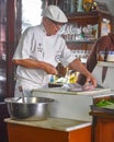 Peruvian Chef Javier Wong, prepares fresh ceviche and seafood dishes at his restaurant Chez Wong. Lima, Peru