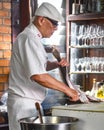 Peruvian Chef Javier Wong, prepares fresh ceviche and seafood dishes at his restaurant Chez Wong. Lima, Peru