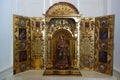 Lima, Peru - Nov 18, 2019: Spanish colonial religious artwork on display in the Pedro de Osma museum