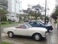 White Mercedes-Benz 230 SL parked in Lima Royalty Free Stock Photo