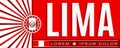 Lima Peru Patriotic Banner design Peruvian flag colors vector illustration Royalty Free Stock Photo