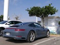 Gray color Porsche 911 Carrera 4 parked in Lima Royalty Free Stock Photo