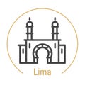 Lima, Peru Vector Line Icon