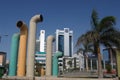 Lima, Peru: A view from a park of the buildings of San Isidro Town