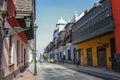 Lima, Petu -December 31, 2013: Street view of Lima old town with