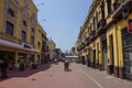 Lima, Petu -December 31, 2013: Street view of Lima old town with