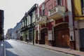Lima, Petu -December 31, 2013: Street view of Lima old town with