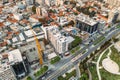 Limassol buildings on promenade aerial top view, Cyprus, modern mediterranean city resort Royalty Free Stock Photo