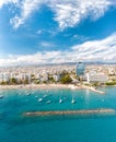 Limassol cityscape against blue sky. Cyprus Royalty Free Stock Photo