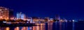 Limassol coastline at night. Royalty Free Stock Photo