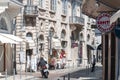 Limassol, Cyprus - April 01, 2016: Lace embroidery shop at Agiou Andreou street