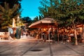 LIMASSOL, CYPRUS - August 05, 2019: Busy evening at the outdoor bar restaurant terraces