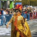 Man in yellow costume at Carnival Parade, Limassol, Cyprus