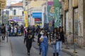 People in the street at Tsiknopempti, Limassol, Cyprus