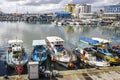 Fishing boats in Limassol Old Port in winter, Cyprus