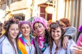 Limassol, Cyprus - March 2020: Limassol Carnival 2020 party people