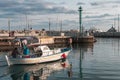Limassol, Cyprus - March 20, 2022: Small traditional Cypriot fishing leaving Old Port of Limassol