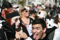 Carnival faces with emotional expressions Royalty Free Stock Photo