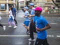 Black man running in Limassol Marathon Corporate race, Cyprus Royalty Free Stock Photo