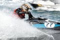 Limassol, Cyprus - November 26, 2022: Close-up side view of Jet ski rider during races Royalty Free Stock Photo