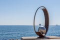 LIMASSOL, CYPRUS - 26 October, 2015: Rocks and sculpture Molos i