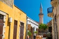 Limassol old town. Street leading to The Great Mosque (Cami Kebir) Royalty Free Stock Photo