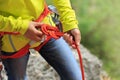 ÃÂ¡limber making a eight rope knot Royalty Free Stock Photo