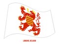 Limburg Flag Waving Vector Illustration on White Background. Provinces Flags of Belgium