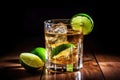 Cocktail rum alcohol drink cold lime bar refreshment ice beverage Royalty Free Stock Photo