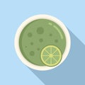 Lime aliment cream soup icon flat vector. Restaurant gourmet