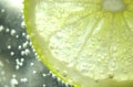 Lime in bubbly drink