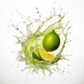 Lime Slice Splash: Vibrant Still Life Photography With Fisheye Effects