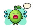 Lime cartoon illustration with crying gesture