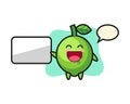 Lime cartoon illustration doing a presentation Royalty Free Stock Photo