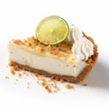 Delicate Key Lime Pie Slice With Cream And Lime Rind Royalty Free Stock Photo