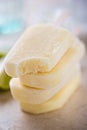 Lime coconut popsicle ice creams Royalty Free Stock Photo