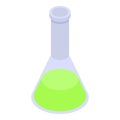 Lime color flask icon, isometric style Royalty Free Stock Photo