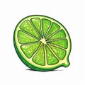 Bold Lime Slice Illustration With Hyper-realistic Style