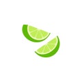 Lime cut pieces vector illustration isolated on white background Royalty Free Stock Photo