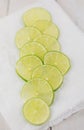 Lime cut in slices. Royalty Free Stock Photo