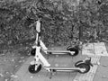 Lime electric kick scooter, black and white