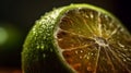 Lime, extreme closeup, slice, green, generative AI