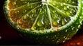 Lime, extreme closeup, slice, green, generative AI