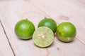 Lime. Fresh fruit on wood board background. Royalty Free Stock Photo