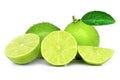 Lime fruit on white. Royalty Free Stock Photo