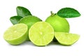 Green lime fruit isolated on white. Royalty Free Stock Photo